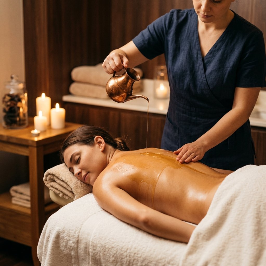 Hot oil Ayurvedic massage