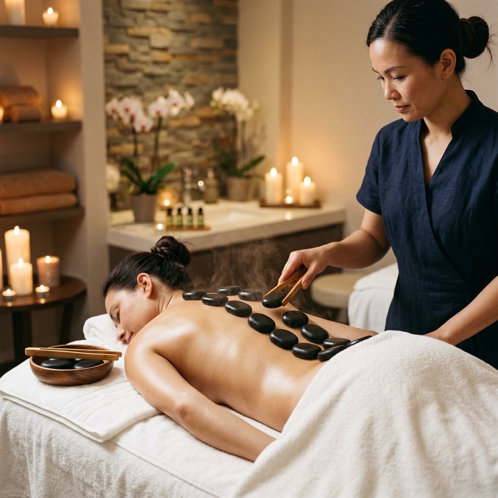 Hot stone massage therapy